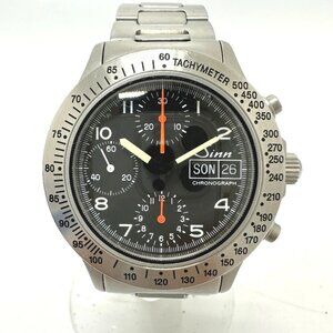 Sinn 256.ST Chronograph day date Automatic Wristwatch SS Silver